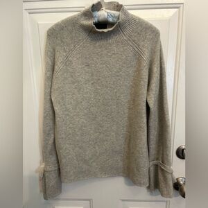 💖🔥Cynthia Rowley Super Soft Wool Blend Mock Neck Grey Sweater🩷Large ~ EUC